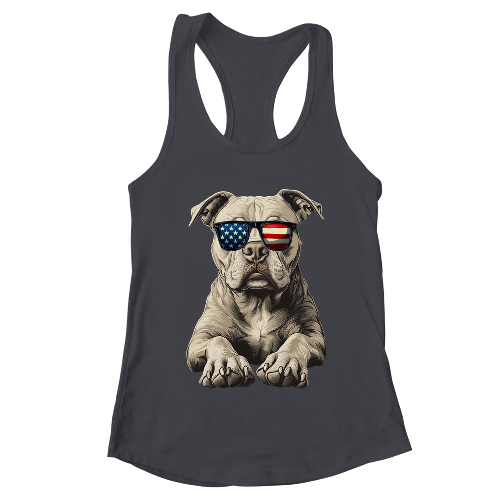 Patriotic Pitbull Dog USA Flag 4th Of July Shirt & Tank Top | teecentury