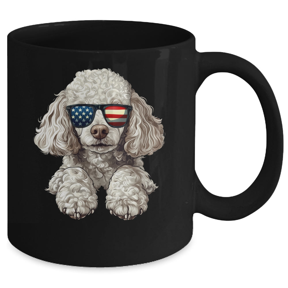 Patriotic Poodle Dog USA Flag 4th Of July Mug | teecentury