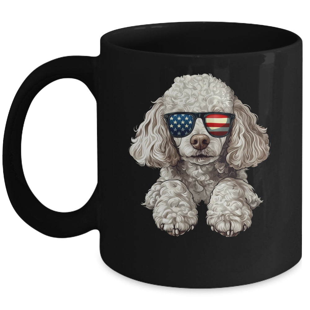 Patriotic Poodle Dog USA Flag 4th Of July Mug | teecentury