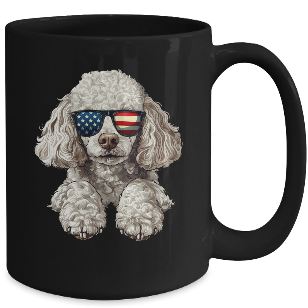 Patriotic Poodle Dog USA Flag 4th Of July Mug | teecentury
