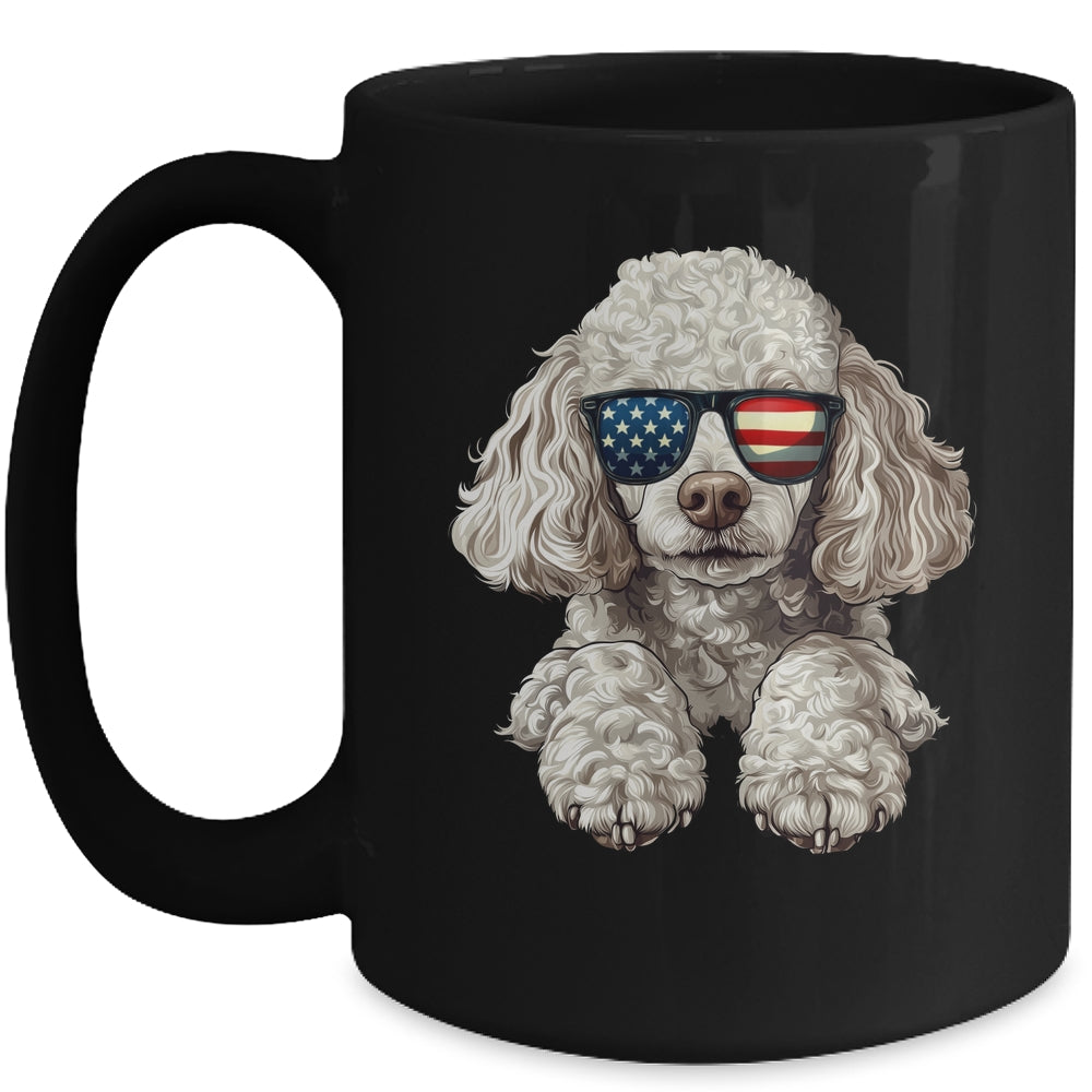 Patriotic Poodle Dog USA Flag 4th Of July Mug | teecentury