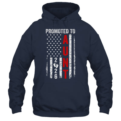 Patriotic Promoted To Aunt 2026 First Time New Aunt Shirt & Hoodie | teecentury