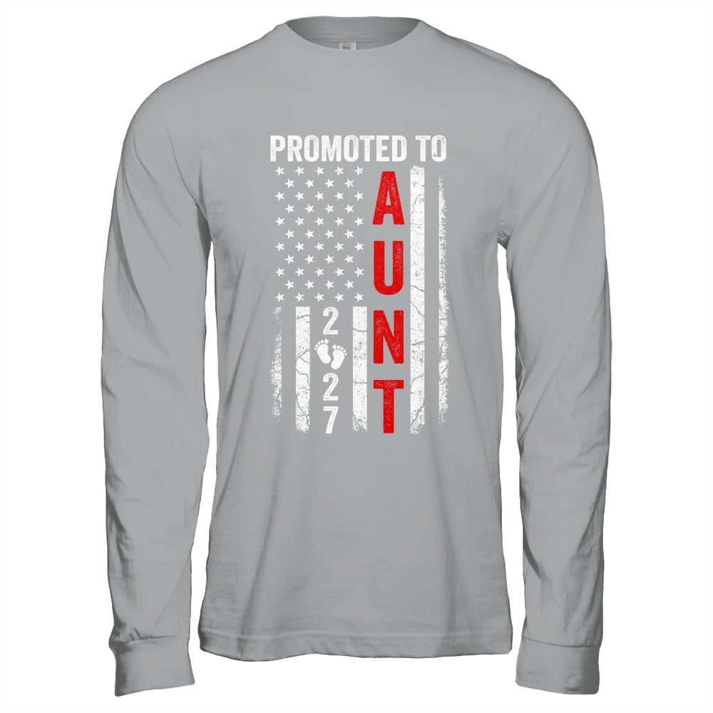 Patriotic Promoted To Aunt 2027 First Time New Aunt Shirt & Hoodie | teecentury
