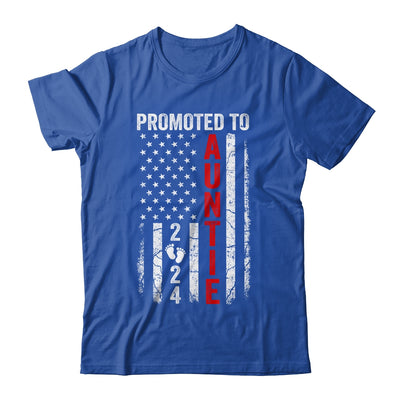 Patriotic Promoted To Auntie 2024 First Time New Auntie Shirt & Tank Top | teecentury