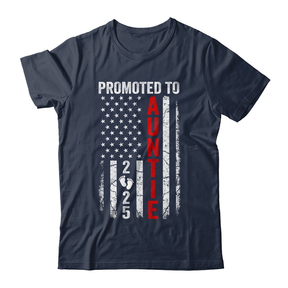 Patriotic Promoted To Auntie 2025 First Time New Auntie Shirt & Tank Top | teecentury