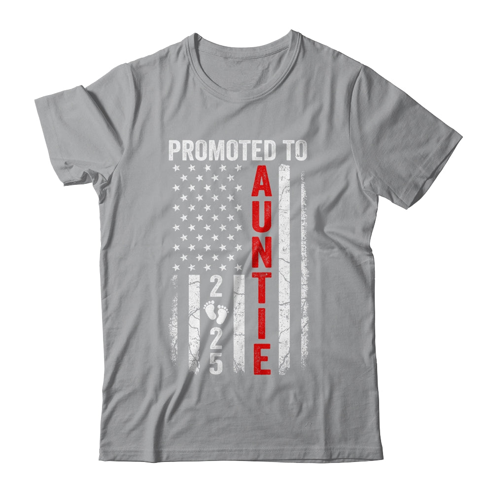 Patriotic Promoted To Auntie 2025 First Time New Auntie Shirt & Tank Top | teecentury