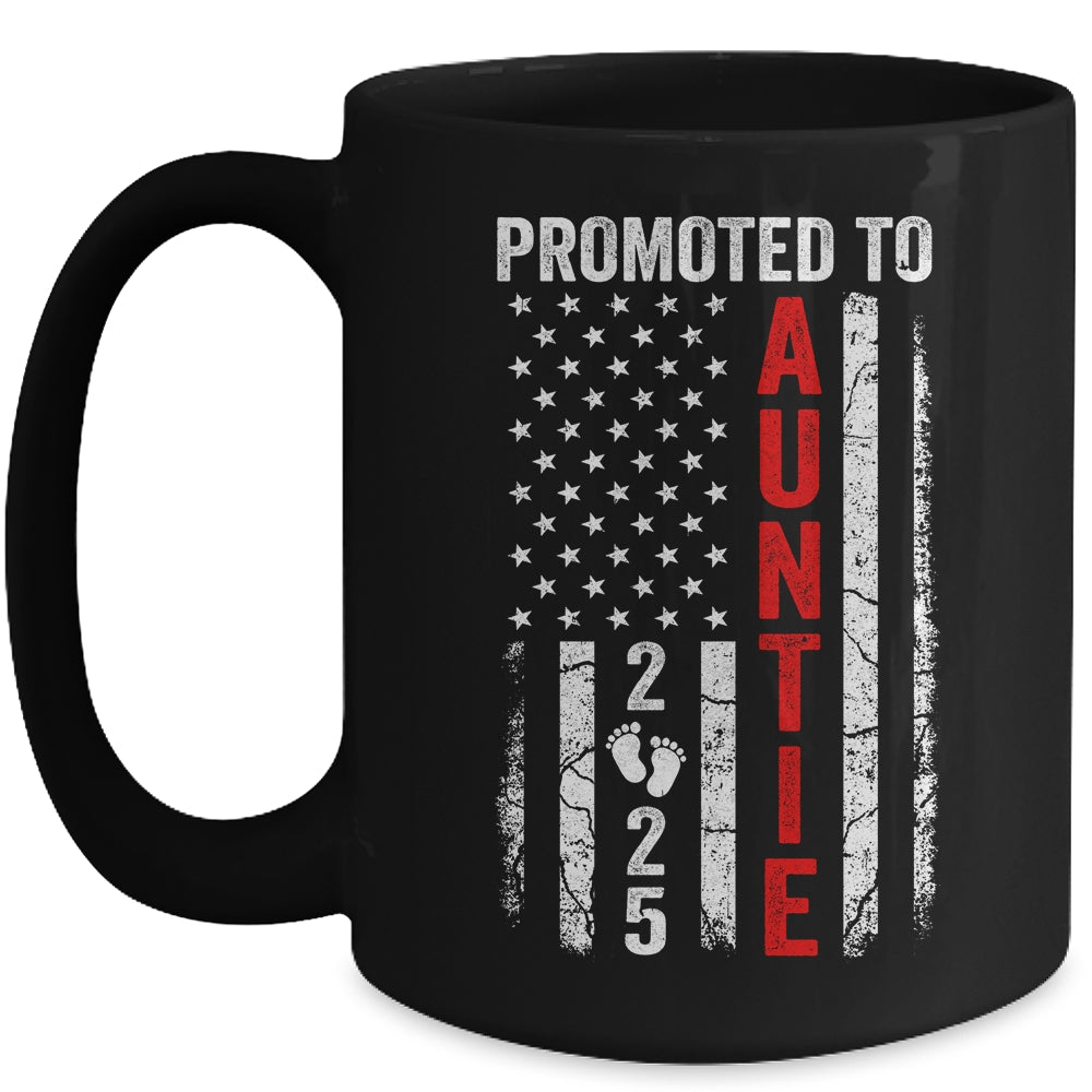 Patriotic Promoted To Auntie 2025 First Time New Auntie Mug | teecentury