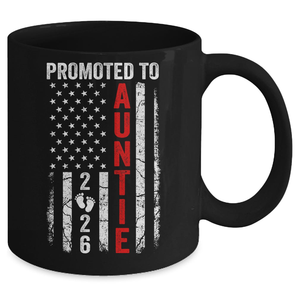 Patriotic Promoted To Auntie 2026 First Time New Auntie Mug | teecentury