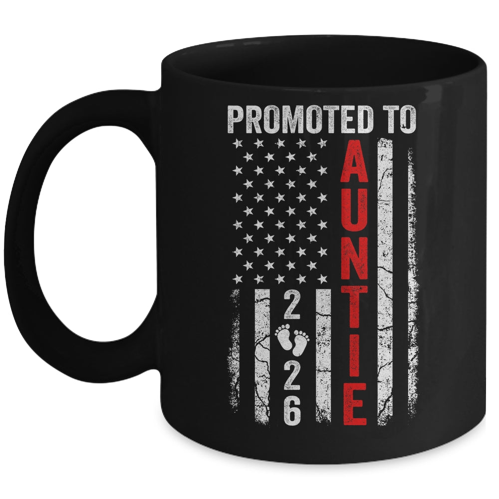 Patriotic Promoted To Auntie 2026 First Time New Auntie Mug | teecentury