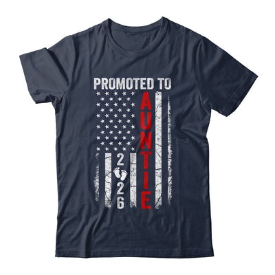 Patriotic Promoted To Auntie 2026 First Time New Auntie Shirt & Hoodie | teecentury