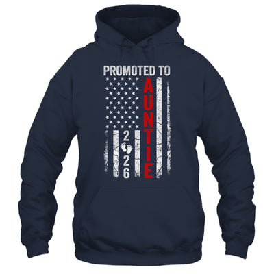 Patriotic Promoted To Auntie 2026 First Time New Auntie Shirt & Hoodie | teecentury