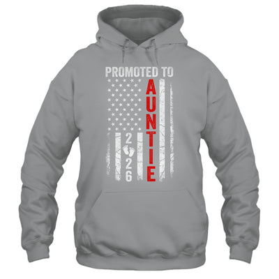 Patriotic Promoted To Auntie 2026 First Time New Auntie Shirt & Hoodie | teecentury