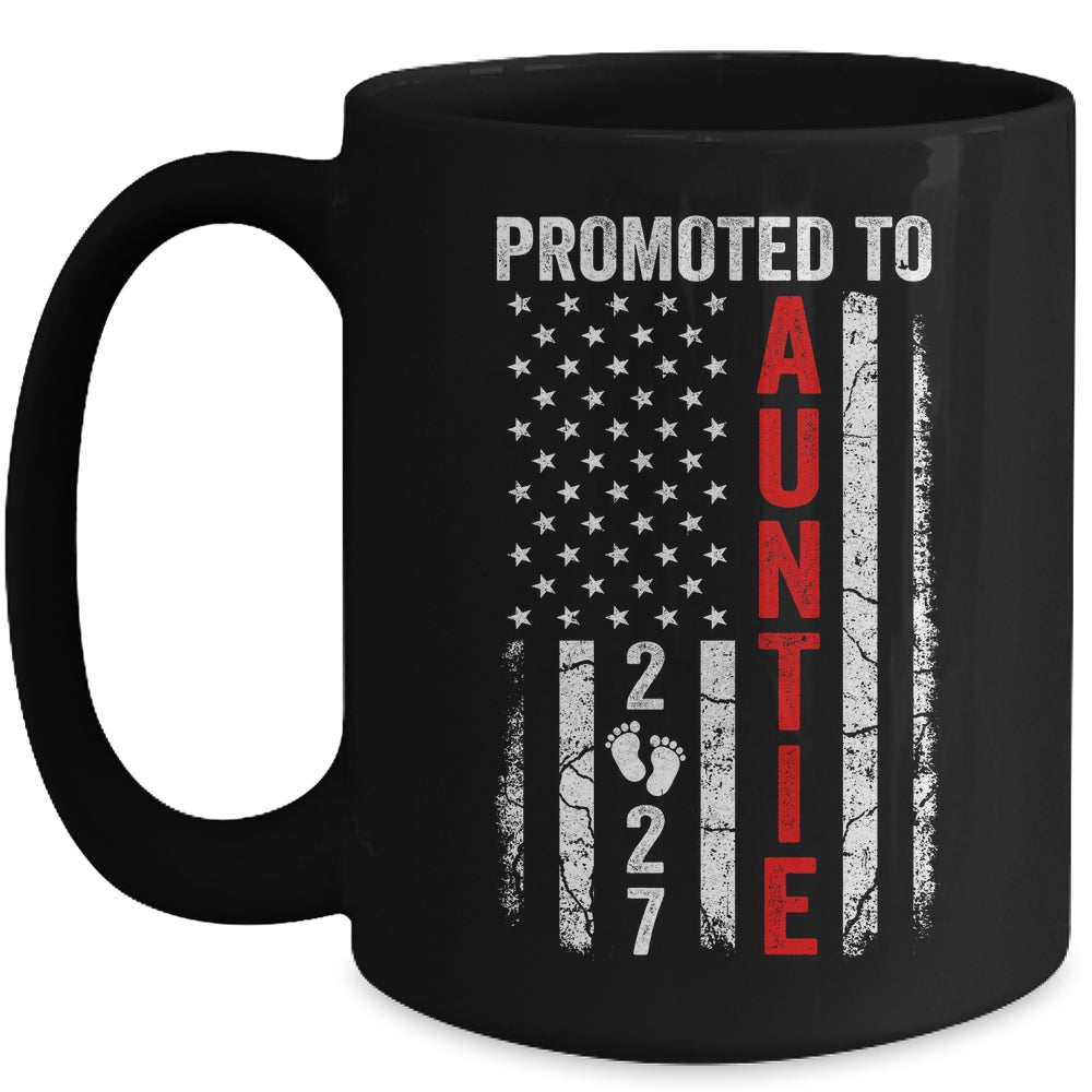 Patriotic Promoted To Auntie 2027 First Time New Auntie Mug | teecentury