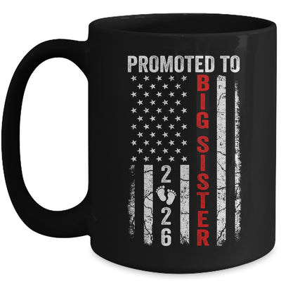 Patriotic Promoted To Big Sister 2026 First Time New Sister Mug | teecentury