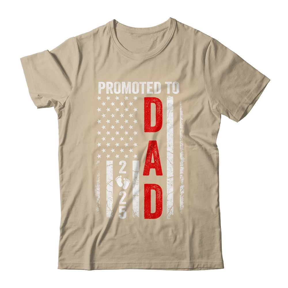 Patriotic Promoted To Dad 2025 First Time New Daddy Shirt & Hoodie | teecentury