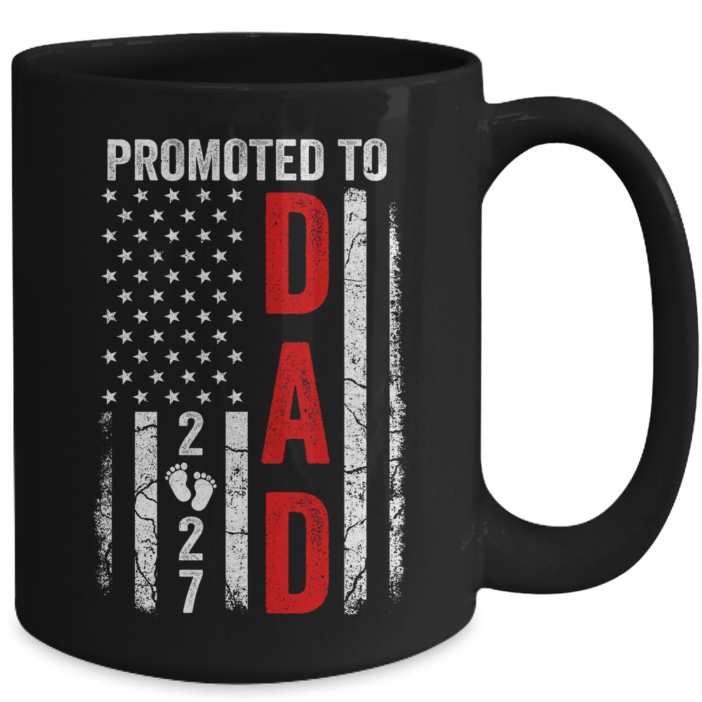 Patriotic Promoted To Dad 2027 First Time New Daddy Mug | teecentury