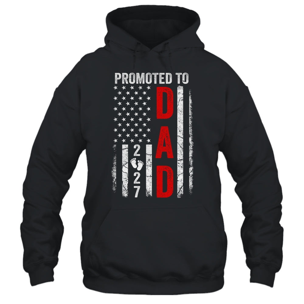 Patriotic Promoted To Dad 2027 First Time New Daddy Shirt & Hoodie | teecentury