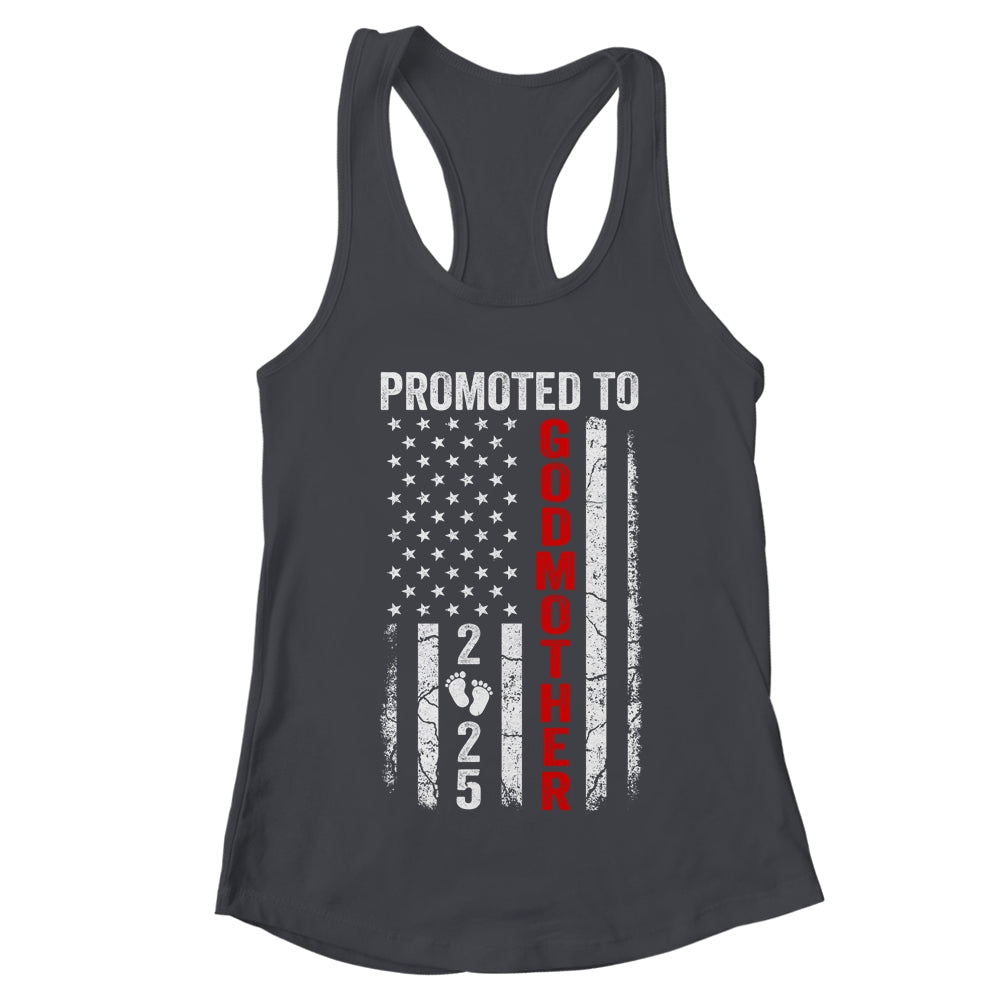 Patriotic Promoted To Godmother 2025 First Time New Godmother Shirt & Tank Top | teecentury