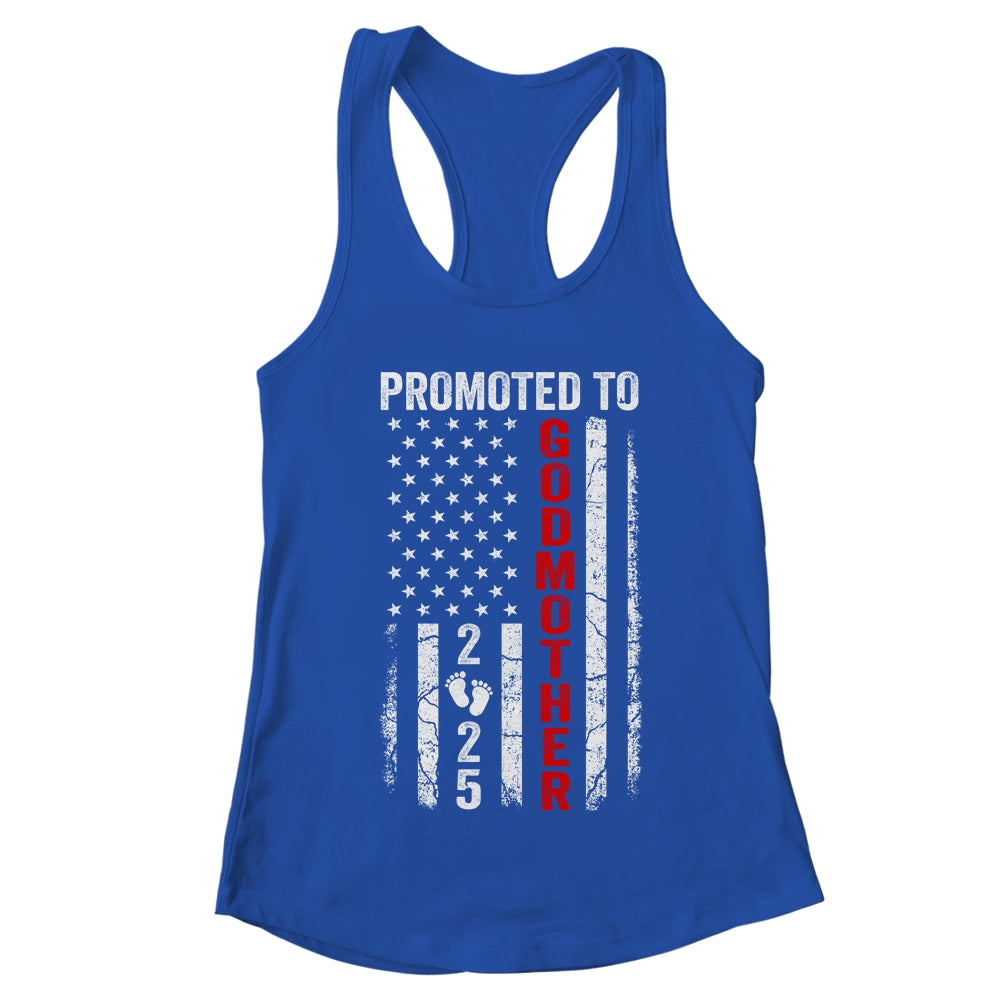 Patriotic Promoted To Godmother 2025 First Time New Godmother Shirt & Tank Top | teecentury