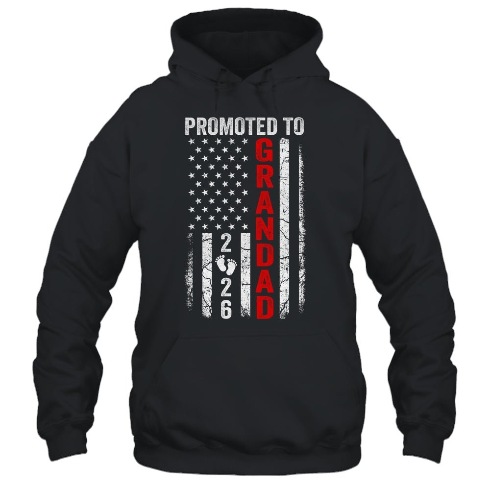 Patriotic Promoted To Grandad 2026 First Time New Grandad Shirt & Hoodie | teecentury