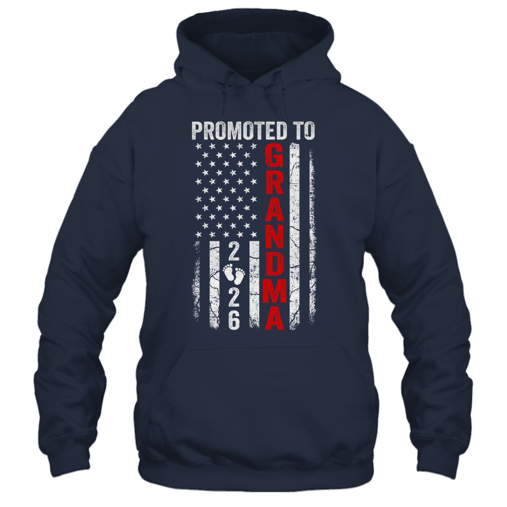 Patriotic Promoted To Grandma 2026 First Time New Grandma Shirt & Hoodie | teecentury
