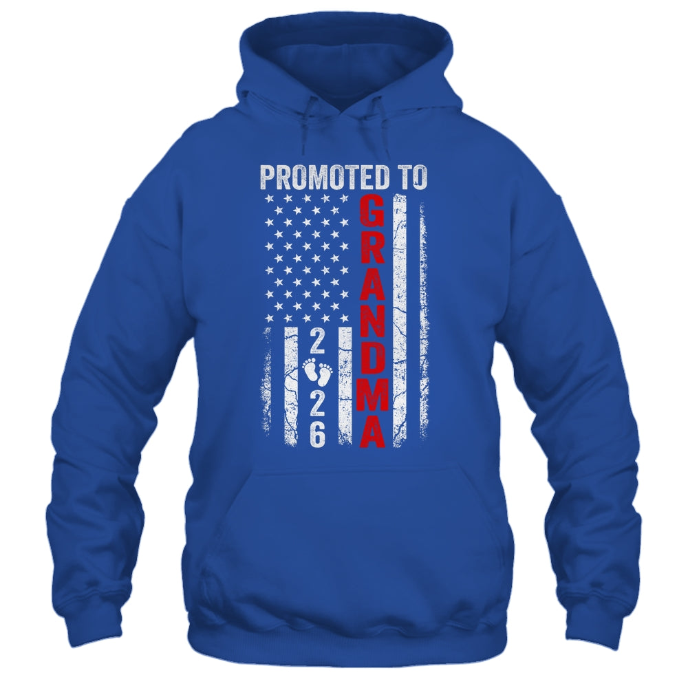 Patriotic Promoted To Grandma 2026 First Time New Grandma Shirt & Hoodie | teecentury