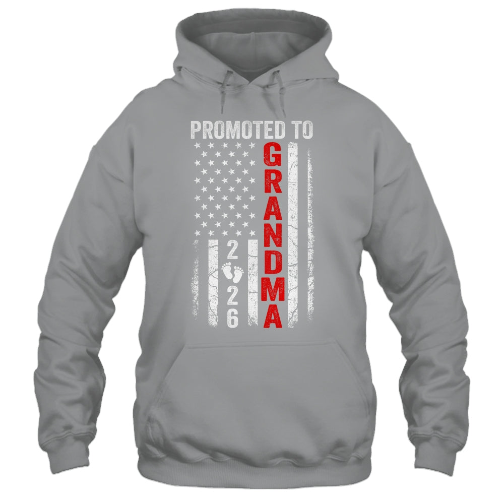 Patriotic Promoted To Grandma 2026 First Time New Grandma Shirt & Hoodie | teecentury