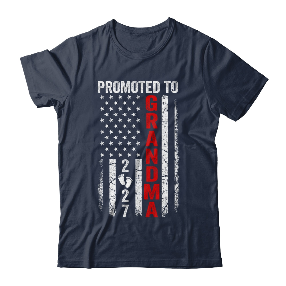 Patriotic Promoted To Grandma 2027 First Time New Grandma Shirt & Hoodie | teecentury