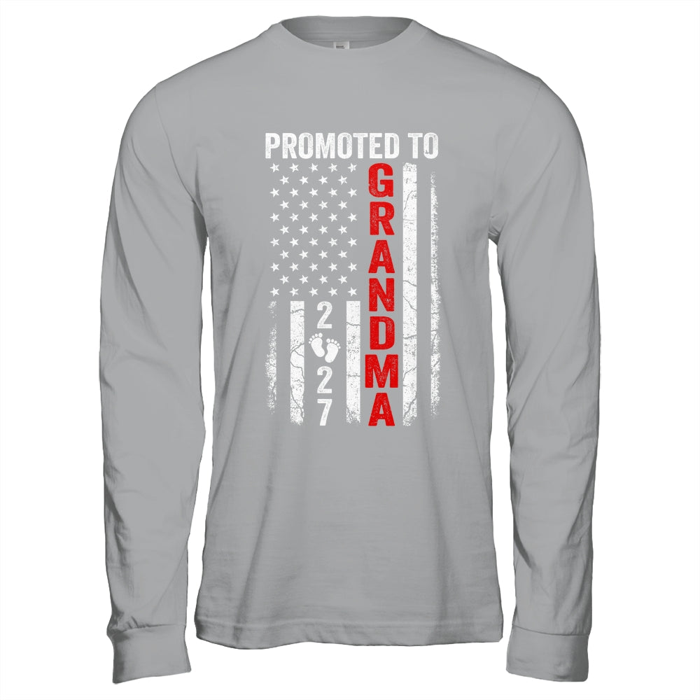 Patriotic Promoted To Grandma 2027 First Time New Grandma Shirt & Hoodie | teecentury