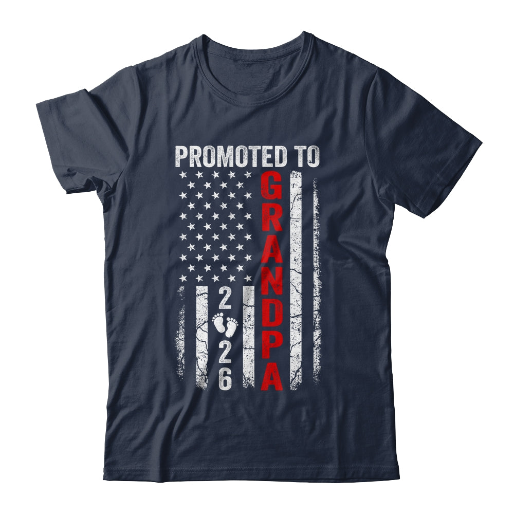 Patriotic Promoted To Grandpa 2026 First Time New Grandpa Shirt & Hoodie | teecentury