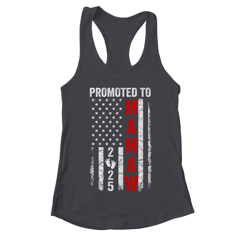 Patriotic Promoted To Mamaw 2025 First Time New Mamaw Shirt & Tank Top | teecentury