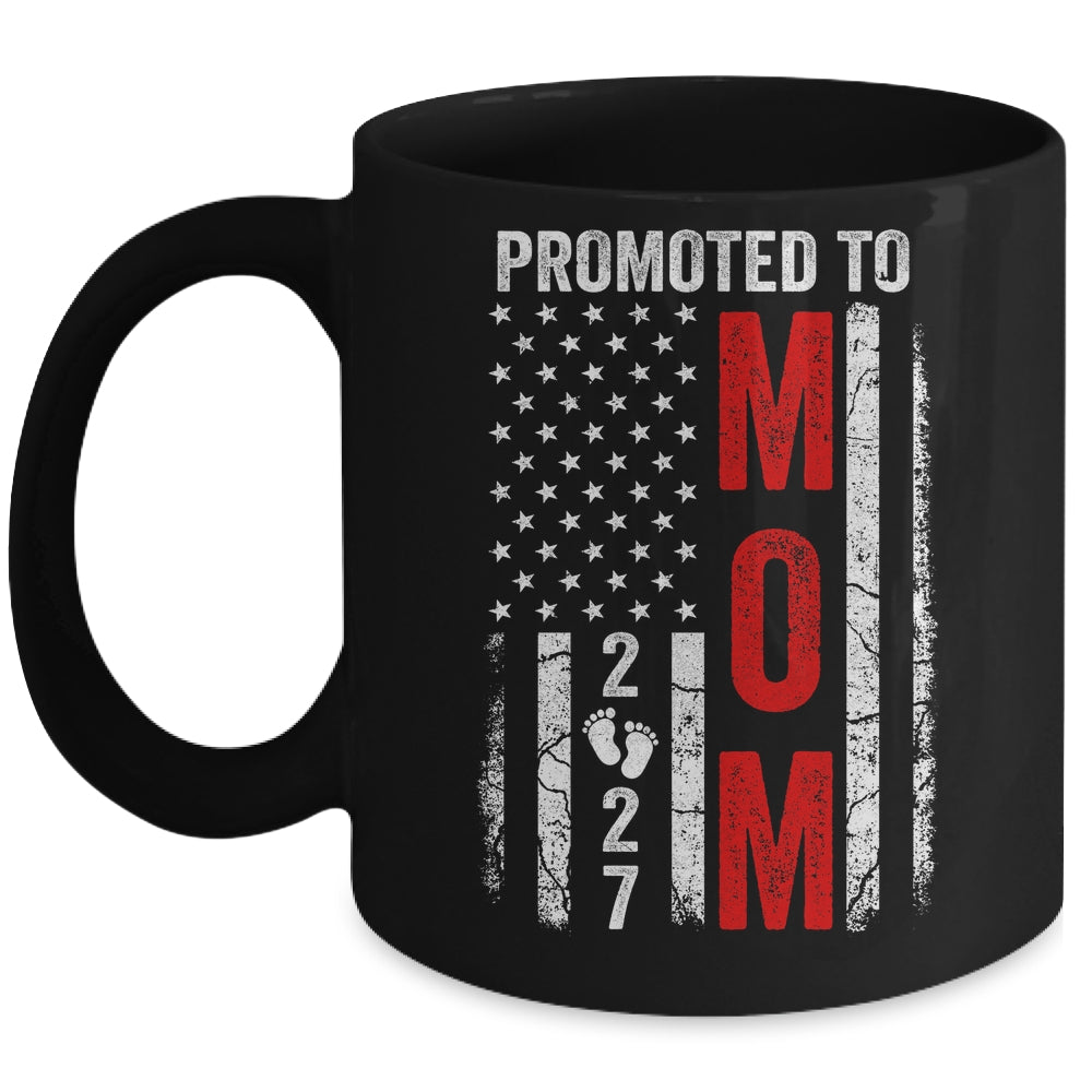 Patriotic Promoted To Mom 2027 First Time New Mommy Mug | teecentury
