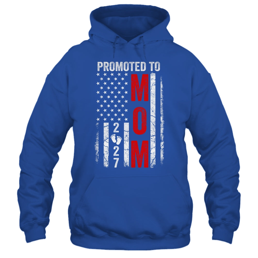 Patriotic Promoted To Mom 2027 First Time New Mommy Shirt & Hoodie | teecentury