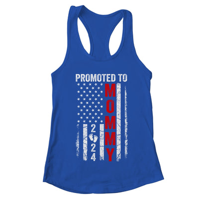 Patriotic Promoted To Mommy 2024 First Time New Mom Shirt & Tank Top | teecentury