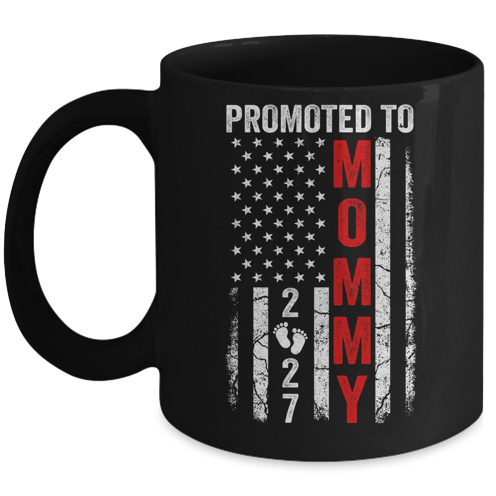 Patriotic Promoted To Mommy 2027 First Time New Mom Mug | teecentury