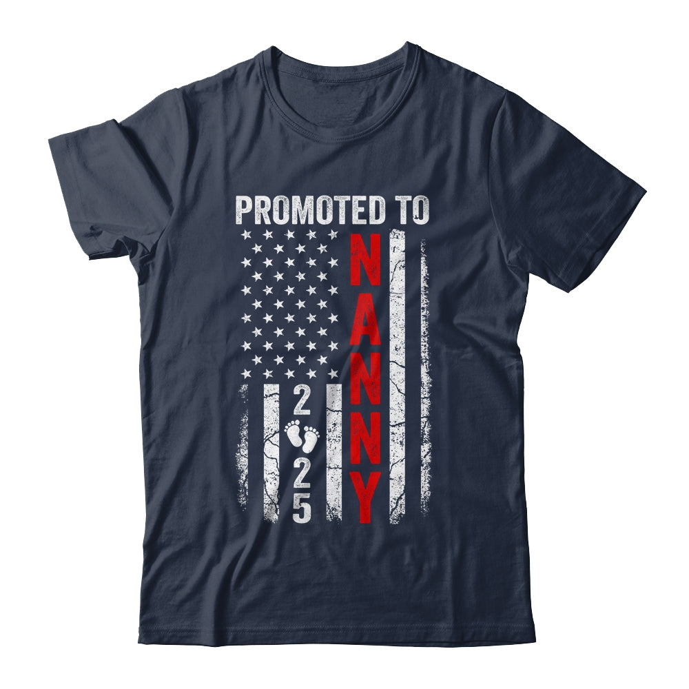 Patriotic Promoted To Nanny 2025 First Time New Nanny Shirt & Tank Top | teecentury