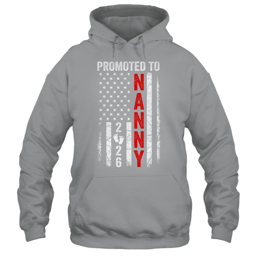 Patriotic Promoted To Nanny 2026 First Time New Nanny Shirt & Hoodie | teecentury