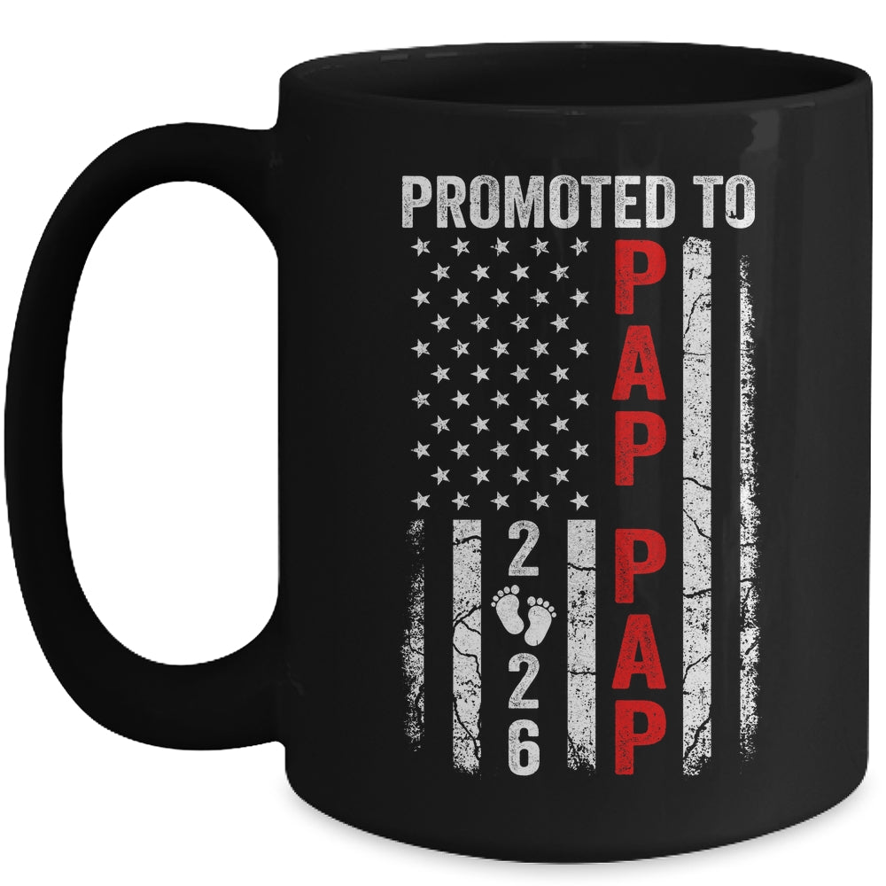 Patriotic Promoted To Pap Pap 2026 First Time New Pap Pap Mug | teecentury