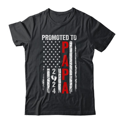 Patriotic Promoted To Papa 2024 First Time New Papa Shirt & Hoodie | teecentury