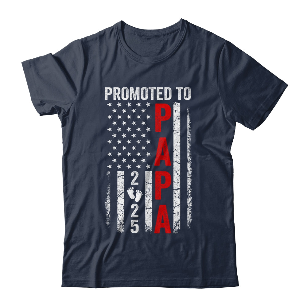 Patriotic Promoted To Papa 2025 First Time New Papa Shirt & Hoodie | teecentury