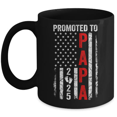 Patriotic Promoted To Papa 2025 First Time New Papa Mug | teecentury