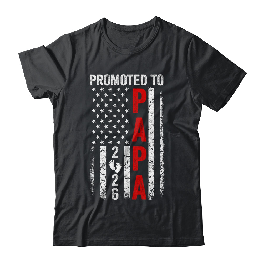 Patriotic Promoted To Papa 2026 First Time New Papa Shirt & Hoodie | teecentury