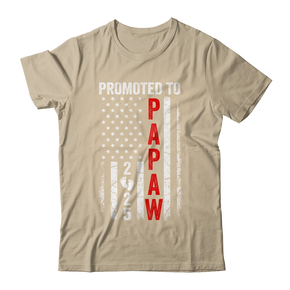 Patriotic Promoted To Papaw 2025 First Time New Papaw Shirt & Hoodie | teecentury