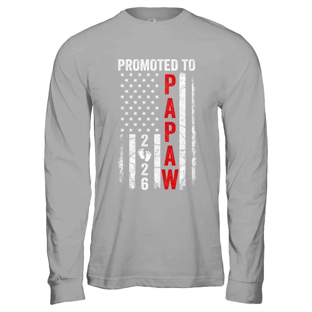 Patriotic Promoted To Papaw 2026 First Time New Papaw Shirt & Hoodie | teecentury