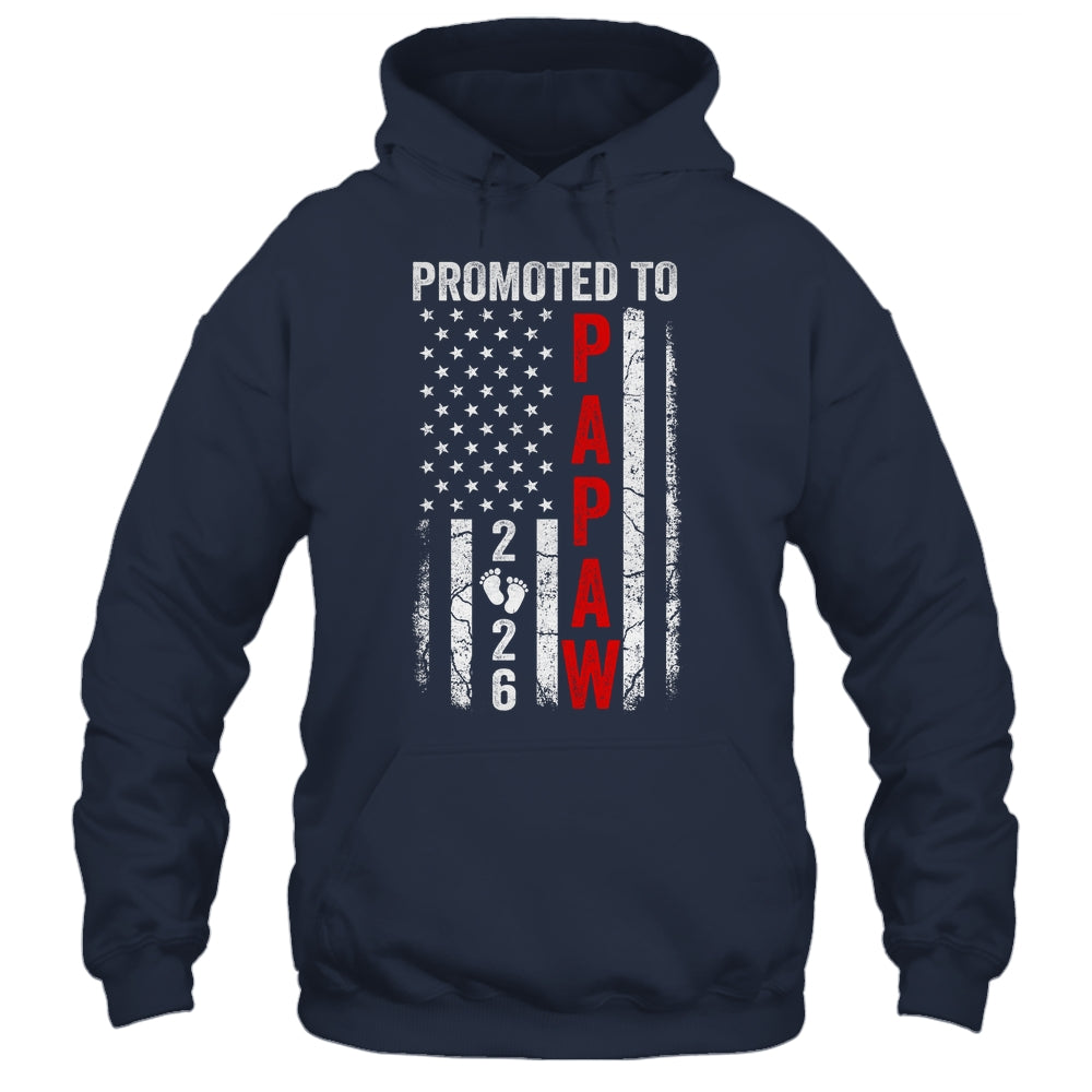 Patriotic Promoted To Papaw 2026 First Time New Papaw Shirt & Hoodie | teecentury