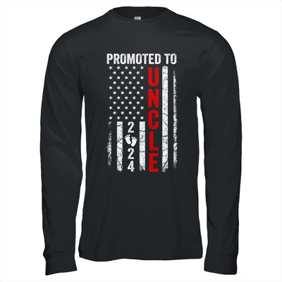 Patriotic Promoted To Uncle 2024 First Time New Uncle Shirt & Hoodie | teecentury