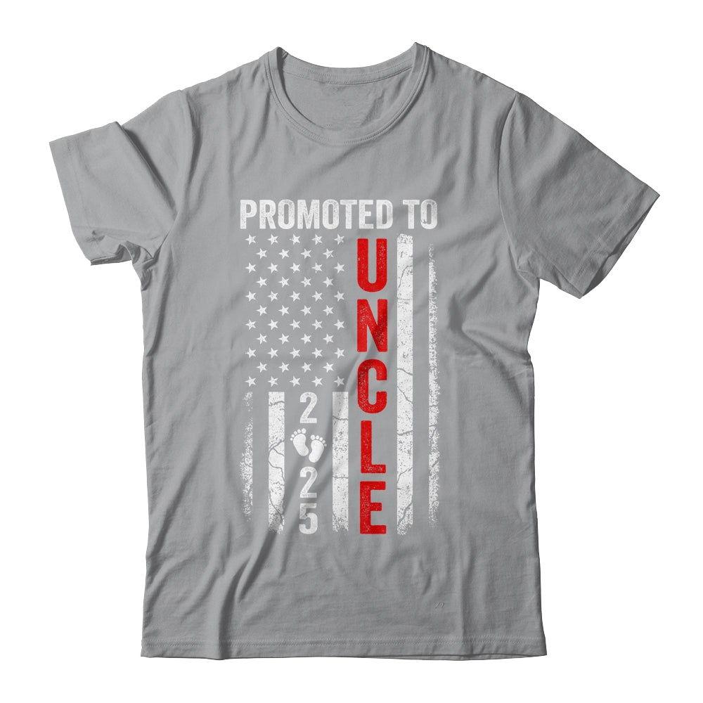 Patriotic Promoted To Uncle 2025 First Time New Uncle Shirt & Hoodie | teecentury