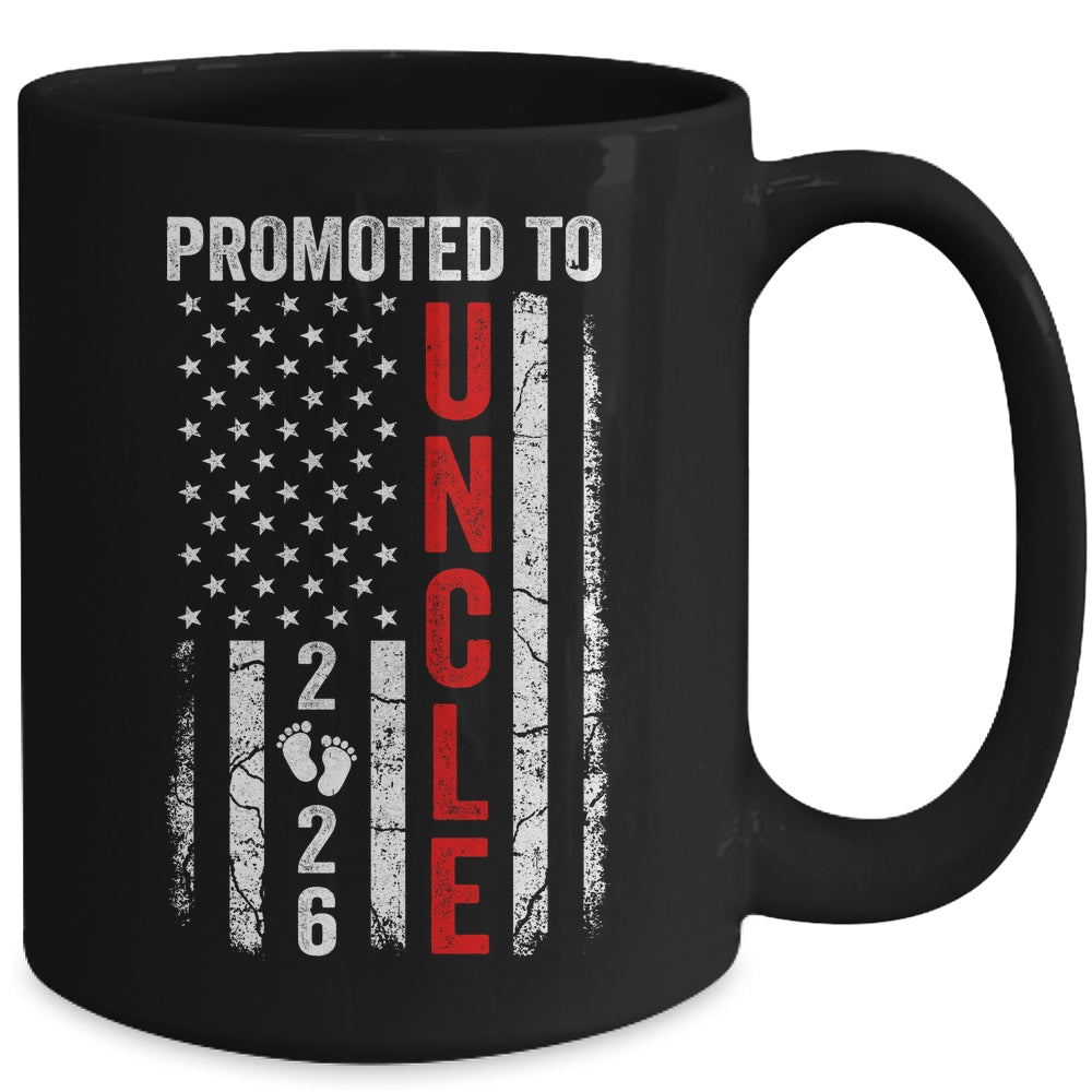 Patriotic Promoted To Uncle 2026 First Time New Uncle Mug | teecentury