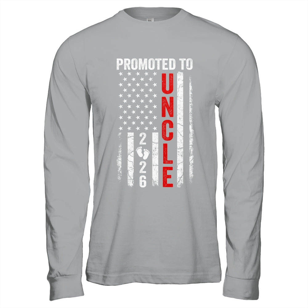 Patriotic Promoted To Uncle 2026 First Time New Uncle Shirt & Hoodie | teecentury