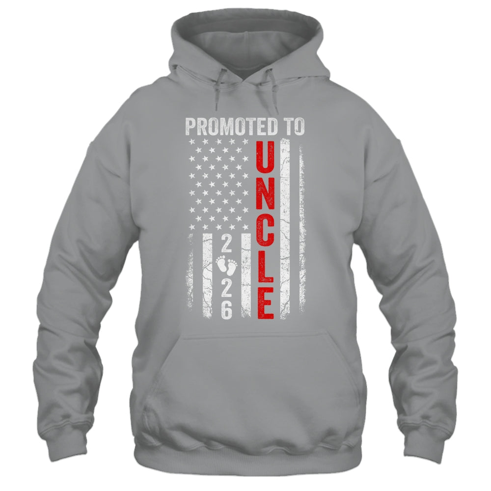 Patriotic Promoted To Uncle 2026 First Time New Uncle Shirt & Hoodie | teecentury